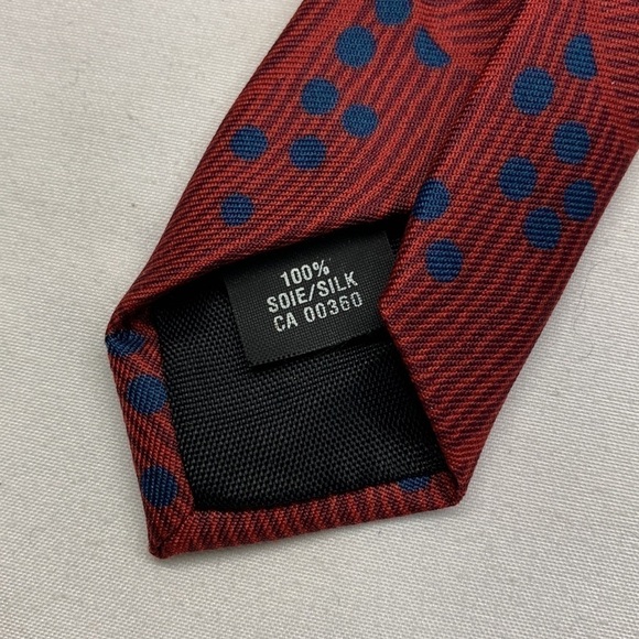 Leishman 100% Silk Neck Tie NWOT Colour Burgundy/Blue - Picture 2 of 5